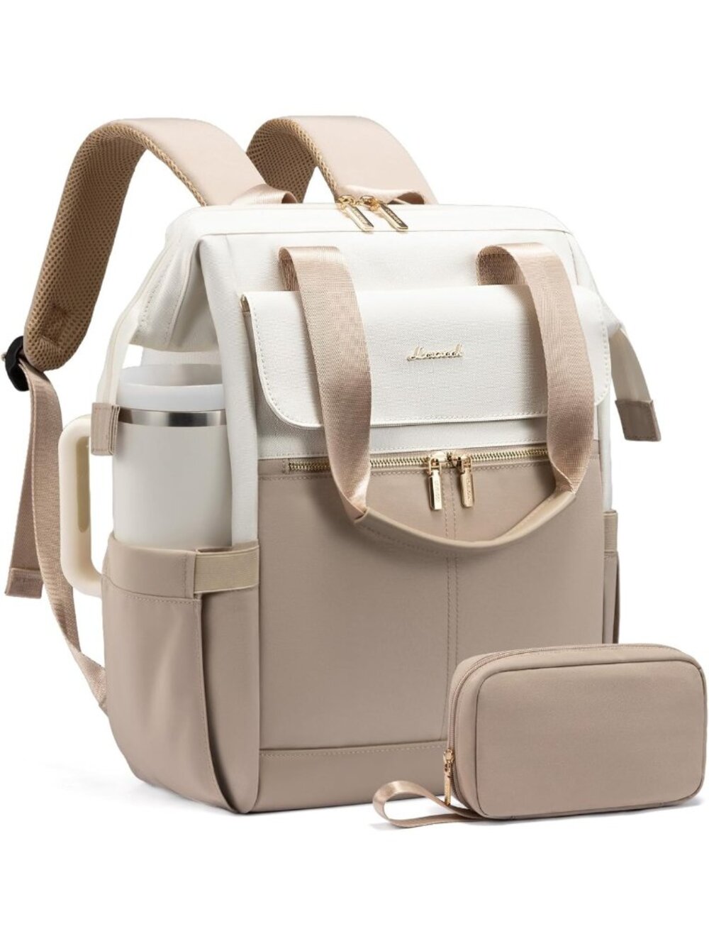Stylish 15.6" Laptop Backpack for Women, Waterproof Travel Bag with USB Port